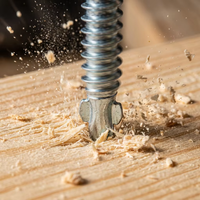Vis autoperceuse à ailettes haute résistance en acier au carbone zingué, tête fraisée Phillips pour fixation bois-métal