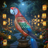 Lanterne en soie traditionnelle chinoise, lanterne réaliste en forme de perroquet, animal pour la décoration des festivals et l'éclairage des parcs