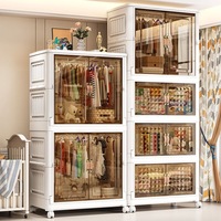 2025 en plastique pliable armoire chambre meubles en plastique enfants pliable garde-robe organisateur Portable bébé amovible placard