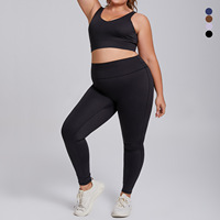 Set Olahraga Wanita Ukuran Besar, Bahan Ramah Lingkungan, Bernapas, 2-Piece Seamless Sports Bra & Gym Yoga Outfit, Spandex/Nylon Active Wear