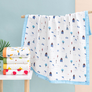 Nouvelle <span class=keywords><strong>couverture</strong></span> enveloppante pour bébé en gaze de coton pur 6 couches haute densité, super douce, à large bord, pour nouveau-né, toutes saisons, vente en gros - Product Image 1