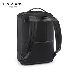Kingsons Business Backpack Men Lightweight 20-35L Laptop <b>Bag</b> Casual Travel Shoulder Straps Solid Color Black - Product Image 4