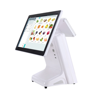Máquina de pago POS de pantalla dual 15 + 15/11.6 pulgadas Windows 10 Android Google GMS SERVER Barato Windows 10/Android POS Caja registradora