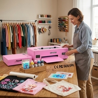 EraSmart U.S. Imprimante DTF numérique A3 rose pour entrepôt avec shaker et machine de séchage – Kit complet pour la personnalisation de vêtements
