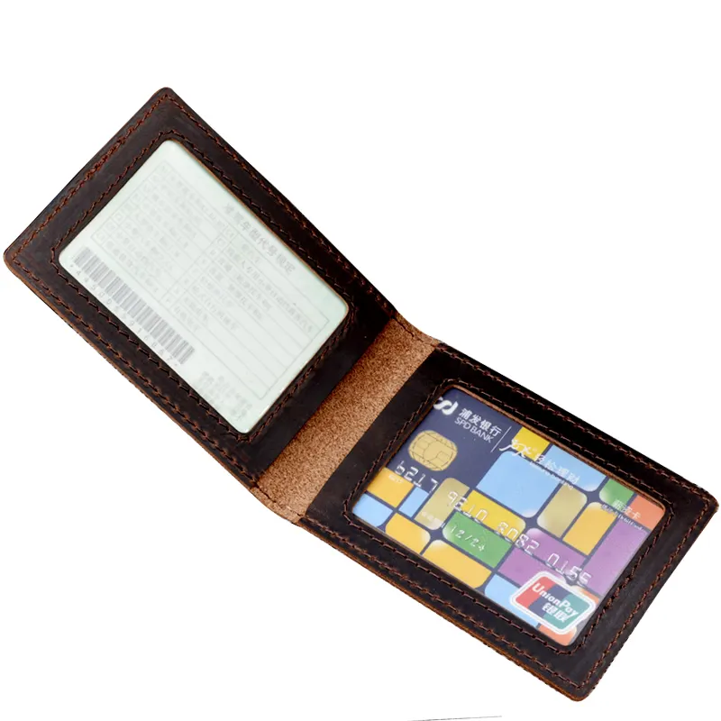 محفظة جلد أصلية لحمل البطاقة محفظة بسيطة الحجم لحمل رخصة القيادة محفظة رجالي وحريمي