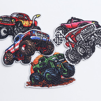 Parche Bordado Personalizado al por Mayor de Monster Truck, Parche Termoadhesivo o para Coser para Chaqueta, Mochila, Sombrero y Ropa