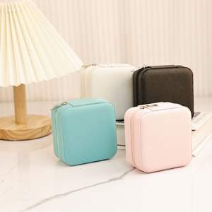 Caja de Joyería de Viaje con Logotipo Personalizado, Espejo, Cuero y Terciopelo, Caja para Collares, Empaque de Alta Calidad, Caja de Almacenamiento - Product Image 4