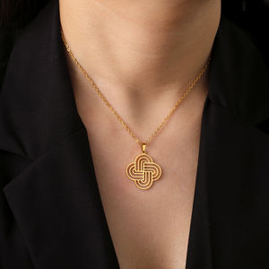Myshape Celtics Solomon nudo colgante collar mujer Acero inoxidable gargantilla cuello cadenas Vintage amuleto geométrico joyería regalo - Product Image 4