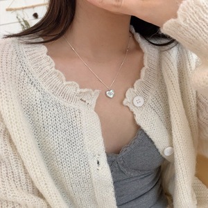 Collar con Colgante de Plata de Ley S925 con Lazo Azul Cielo y Diamantes, Diseño de Nicho, Simple, Versátil y Dulce, Accesorio para la Clavícula - Product Image 2