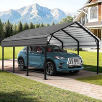 En stock – Abri de voiture 20x20 pieds toutes saisons avec structure en acier renforcé, abri de garage extérieur double sur mesure pour voiture, toit robuste
