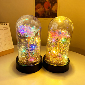Preserved Rose Night Light With Glass Shade Led <b>Lamp</b> For Bedroom Living Room <b>Study</b> Decorative Gift - Product Image 4