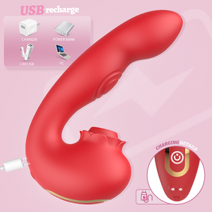 Vibratore Rabbit S-hande Rose 3 in 1 con Funzione di Suzione e Stimolazione del Punto G, IPX7, in Silicone Morbido, Giocattolo Sessuale Staccabile per Donne - Product Image 6
