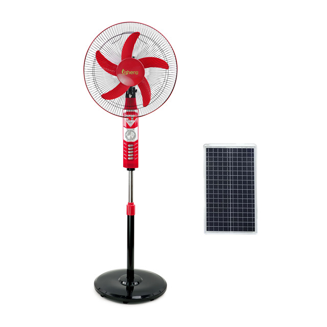 12V Dc Brushed  Motor Cooling Stand Fan Solar Ac Fan Electric 12 Plastic Ce 13 with Led Light  Fan for Home