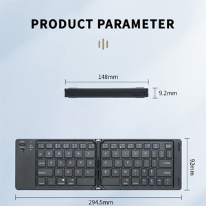Mini Teclado Plegable Delgado y Portátil, Teclado de Viaje Inalámbrico BT Recargable para <span class=keywords><strong>Android</strong></span>, Laptop, PC y Tablet - Product Image 5