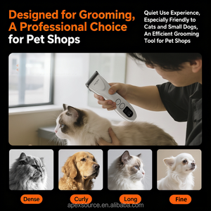 เครื่องตัดขนสัตว์ไฟฟ้าแบบมืออาชีพ ใช้แบตเตอรี่ ตัวเครื่องสแตนเลส ปลอดภัย รุ่น D ใบมีดเงียบพิเศษ สำหรับตัดแต่งขนสุนัข - Product Image 4