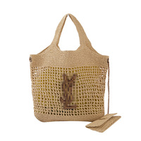 Sac à main pour femme personnalisable en usine, design en paille PP tressée, sac à bandoulière grande capacité, style minimaliste, fermeture magnétique