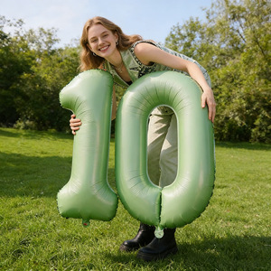 Globos de aluminio digitales verde oliva de 32/40 pulgadas, números 0 1 2 3 4 5 6 7 8 <span class=keywords><strong>9</strong></span>, decoraciones para fiestas de cumpleaños de niños y adultos, bodas, baby shower - Product Image 3