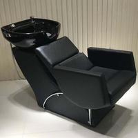 Station de lavage de cheveux professionnelle de haute qualité pour salon de coiffure, avec bac en céramique inclinable et siège réglable