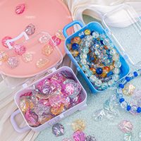 Mini valise en plastique transparente avec roulettes, boîte de rangement pour bijoux, bonbons et petits objets, idéale comme cadeau de fête ou de mariage
