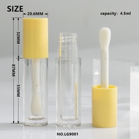 Tubos de Brillo Labial con Tapa de Rosca de PP, Aplicador Grueso, Brocha Ancha, Colorete Líquido 4.5ml