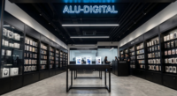 Vitrine d'exposition pour téléphones portables avec acier inoxydable et éclairage LED, présentoir de haute qualité pour magasin
