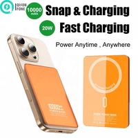 Batterie externe magnétique ultra-fine 6,35 mm 5000 mAh PD20W Type-C en alliage d'aluminium, chargeur magnétique portable