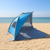 Carpa de Verano Azul con Protección UPF 50+, Impermeable, Resistente al Viento, Portátil, para 2 Personas, Ideal para Viajes Familiares a la Playa, Apertura Automática Rápida