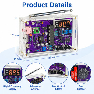 Kit Electrónico para Aficionados OKYN-G5291, Kit de Ensamblaje de Radio FM RDA5807, Receptor con Pantalla Digital y Carcasa de Acrílico - Product Image 3
