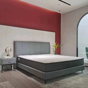 Modern Design King <b>Bed</b> Elegant Leather Upholstered Pine Wood Platform <b>Bed</b> Frame High Quality Bedroom Furniture <b>Storage</b> Apartment - Product Image 1
