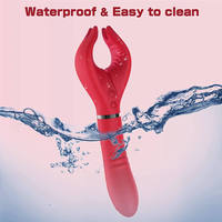 Paarvibrator Dildo aus Weichem Material Klitoris Vaginal Brustwarzen Stimulierend Verzögerte Ejakulation Mehrere Geschwindigkeiten USB Aufladbar