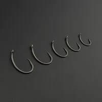 Hirisi Hameçons de pêche sans ardillon en acier à haute teneur en carbone revêtu de PTFE 8012 15 pièces par paquet dans un emballage personnalisé