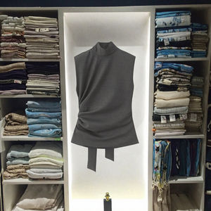 TAOP&ZA Otoño 2025, Nuevas Llegadas, Blusa sin Mangas Elegante e Informal para Mujer, con Hombros Acolchados, Ajustada, Tejida y Fruncida - Product Image 3