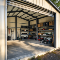 Abri de stockage en structure d'acier préfabriquée, entrepôt métallique extérieur pour jardin, abri à outils résidentiel durable, directement de l'usine