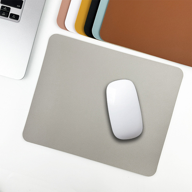 Rectangle PU Mouse Pad for Office Thicker PU Leather Mouse Mat With Suede Base Non-slip Waterproof Wireless Mouse Custom Logo
