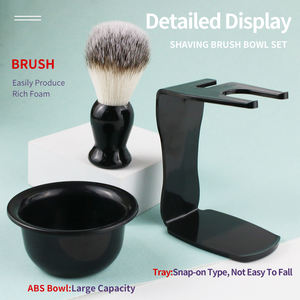 Ensemble de Brosse à Raser avec Bol à Savon Moussant en Silicone Amovible, Outil de Soin du Visage, Porte-Rasoir, Nettoyage Masculin, Finition Mate en Plastique - Product Image 5