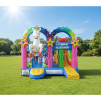 Château sautant de maison de rebond gonflable de licorne de videur commercial de vente chaude de WINSUN avec la glissière