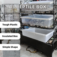 Enclos pour reptiles en PVC, boîte à tiroirs pour terrarium, conteneur d'élevage isolé, habitat rectangulaire en plastique, 48 x 34 x 10 cm