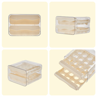 UFORU Double Couches Transparent Boîte de Rangement Réfrigérateur Porte-Œufs en Plastique Distributeur Rack de Rangement pour Œufs