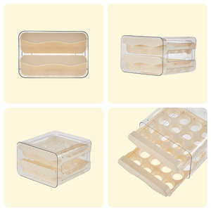 Uforu Hai Lớp Rõ Ràng Tủ Lạnh Container Hộp Trứng Khay Chủ Nhựa Dispenser Trứng Lưu Trữ Giá - Product Image 4