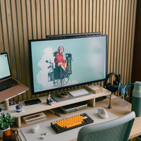 Support d'écran en contreplaqué ergonomique, support d'ordinateur, étagère de rangement de bureau, base de table en bois pour ordinateur portable