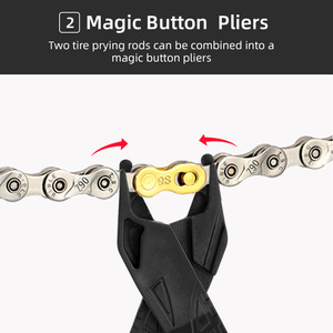 Levier de pneu multifonctionnel Yueli en plastique technique noir, outil de réparation de vélo pour vélos de route et de montagne - Product Image 4