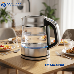 1.2L Borosilicate Temperature Control Glass Electric <b>Kettle</b> with 50-100°C Settings and Keep Warm Function - Product Image 1
