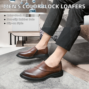 Mocasines de Piel Sintética con Bloques de Color para Hombre, Zapatos Casuales de Fiesta, Formales y de Negocios, con Suela Antideslizante y Diseño de Patchwork - Product Image 2
