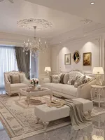 Ensemble de canapés européens de luxe pour salon de villa