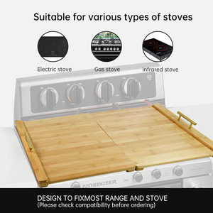Quemador de cocina de madera de bambú de silicona de Gas de cerámica de acero inoxidable templado, tablero de fideos, cubierta superior de estufa de leña para eléctrica - Product Image 3