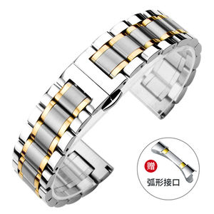 Универсальный стильный ремешок для умных часов из нержавеющей стали для мужчин и женщин, удобный ремешок с застежкой-бабочкой, размер 22 мм, доступный цвет - Product Image 5
