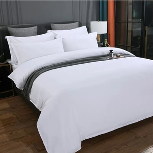 Mayorista Blanco Poliéster 5 <span class=keywords><strong>Estrellas</strong></span> Color Sólido Funda Nórdica 4 piezas Blanco Hotel Juego de Cama Mayorista - Product Image 6
