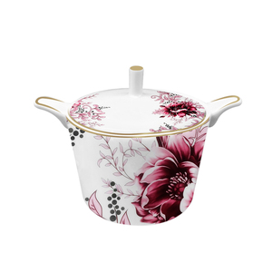 Đĩa hoa đặt từ một bộ đồ sành sứ xương Trung Quốc với đĩa salad hoa, Đĩa Sạc hoa, đĩa ăn tối hoa, cốc trà - Product Image 5