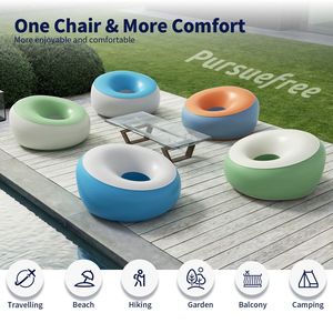 Pursuefree <b>Inflatable</b> <b>Sofa</b> Round Portable Outdoor Garden Chair Folding Indoor Outdoor Use - Product Image 5