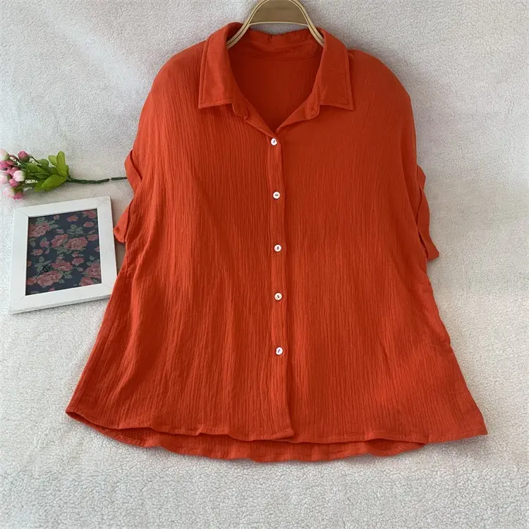 Ladies Tops Latest Design Vintage Summer Cotton Ruffle Red Short Sleeve Blouses Elegant Boho Blouse Women